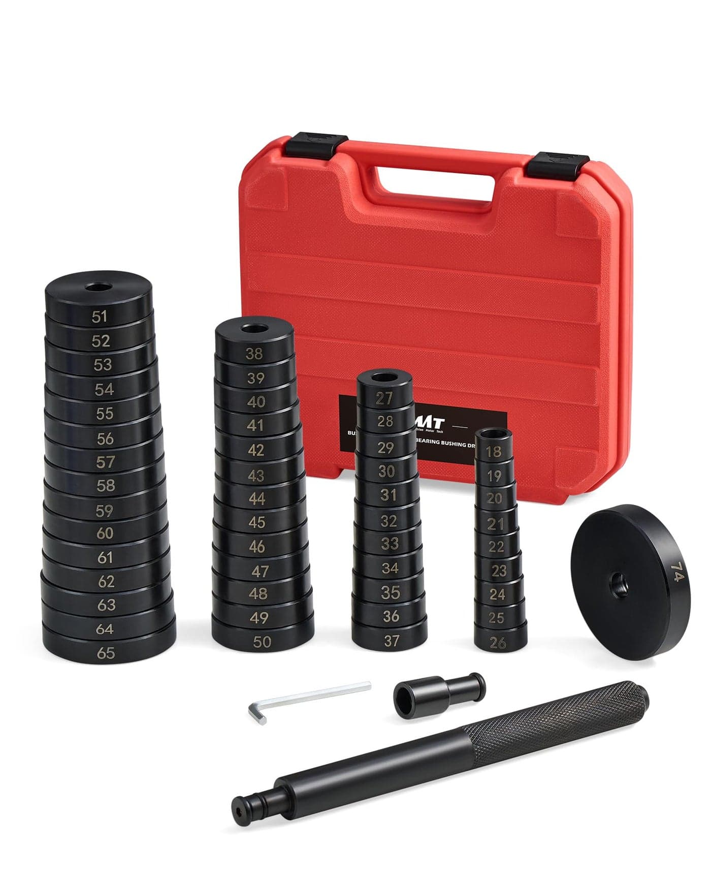 Orion Motor Tech 52-in-1 Custom Bushing Driver Tool Set and Transmission Wheel Axle Bearing Race Seal Installer Remover, Bush Removal Puller Bearing Press Tool Kit