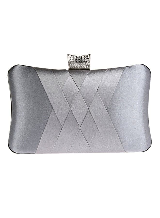 Braided Designer Clutch Grey