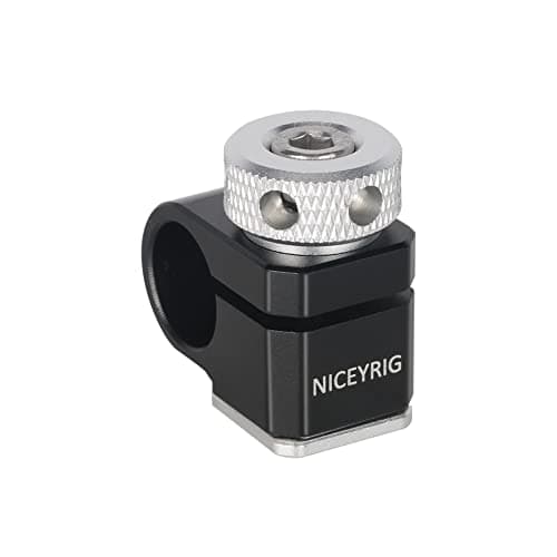 NICEYRIG 15mm Single Rod Holder Camera Hot Shoe Mount 15mm Rod Rail Support for Follow Focus, EVF Mount - 478