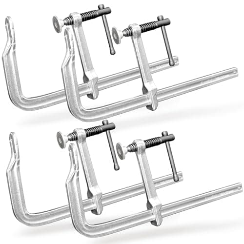 4-Pack 12-Inch Heavy-Duty F-Clamps for Welding, Woodworking & Metalworking–1320 Lbs Load Capacity, 4-3/4 Inch Throat Depth, All-Steel Construction (4-Pack-12 Inch-4-3/4 Inch)