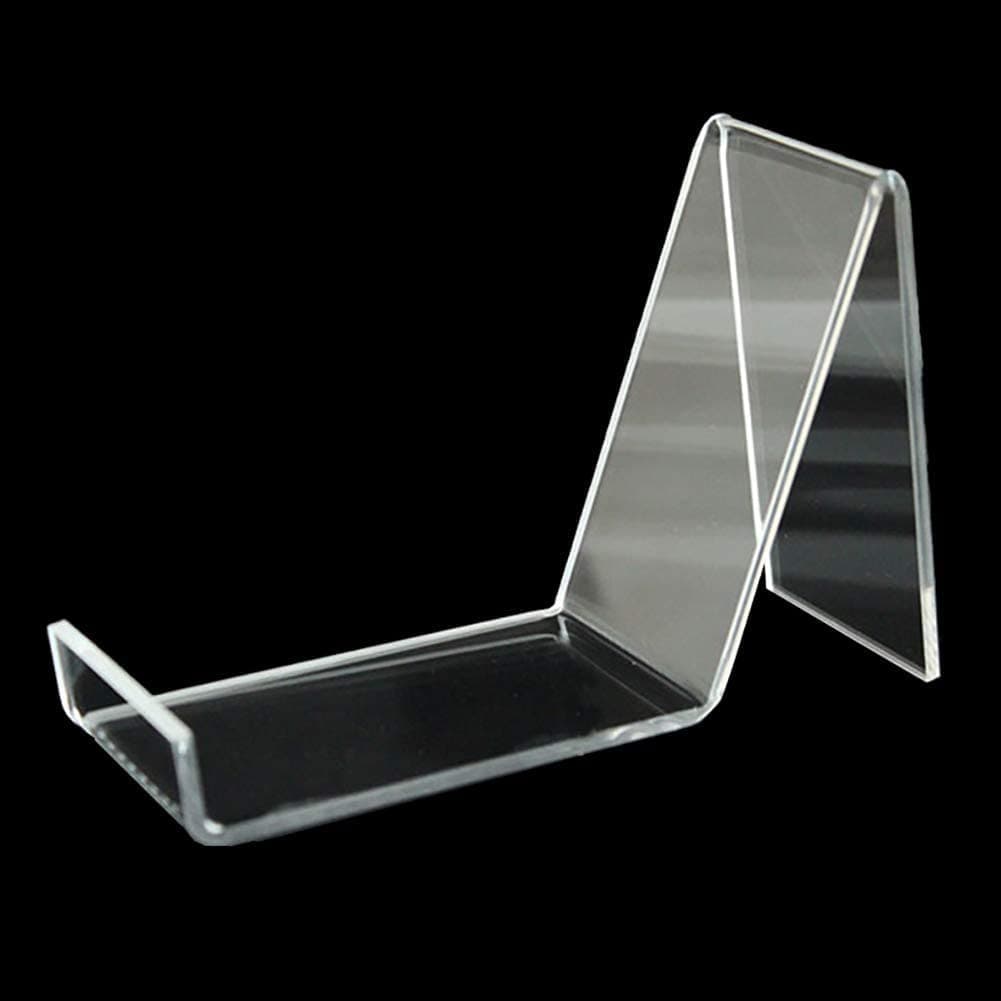 Porpoise Acrylic Shoe Stand for Shop 12 Piece | Mobile Display Stand for Shop Transparent | L Shape | Water Resistant | Showroom Display Stand (Pack of 12)