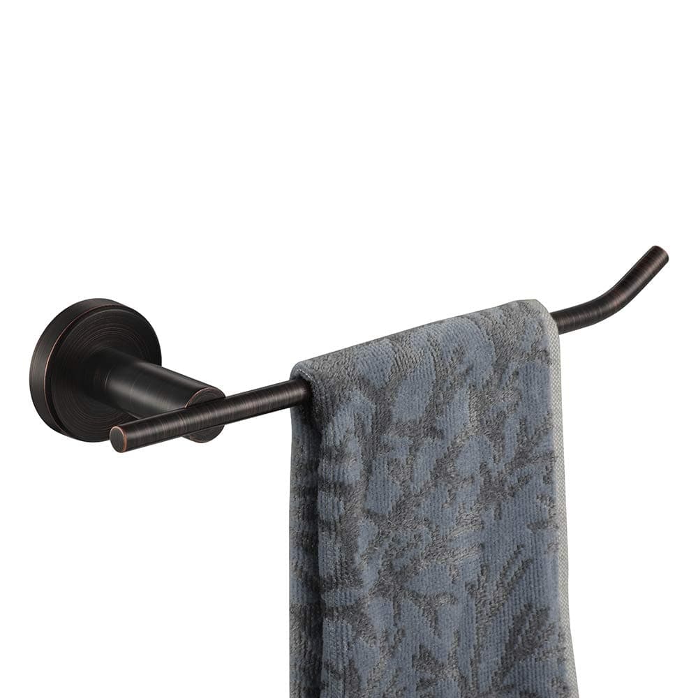 JQK Hand Towel Bar Oil Rubbed Bronze Stainless Steel Towel Ring for Bathroom 9 Inch Necklace Holder Wall Mount Right Hand TR100ORB