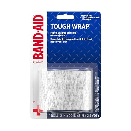 BandAid Brand of First Aid Products Tough Wrap SelfAdhesive Bandage Wrap Elastic WaterResistant for Minor Wound Care Dressing Flexible Fabric Lightweight Durable 2 in by 25 yd