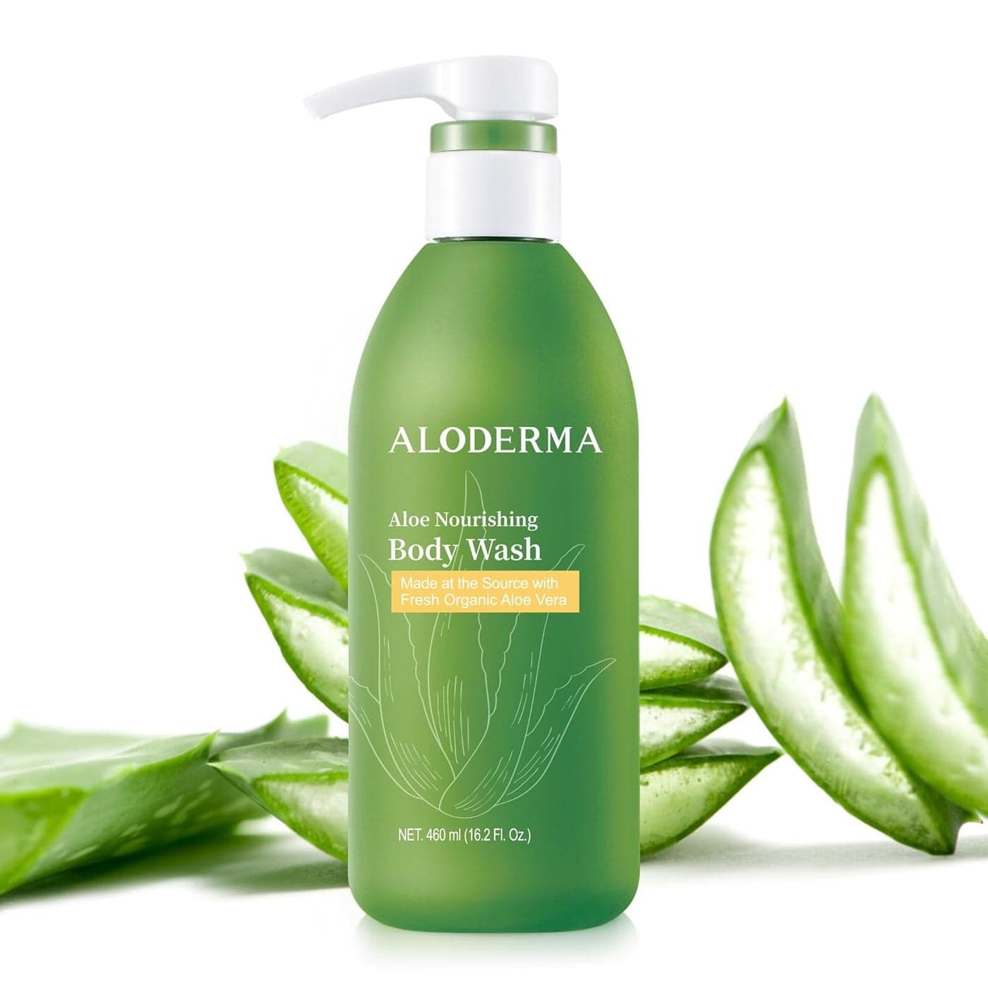 Aloderma Aloe Nourishing Body Wash Featuring Fresh Organic Aloe for Dry Sensitive Skin Moisturizing Body Cleanser with Shea Butter Allantoin Leaves Skin Soft Hydrate Nourished 16oz