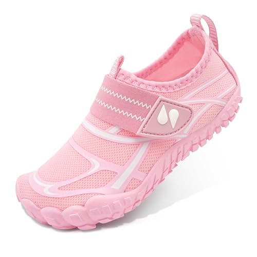 Stelle Kids Water Shoes Boys Girls Swim Hiking Aqua Socks Quick Dry Toddler Barefoot Shoes(Pink,13ML)