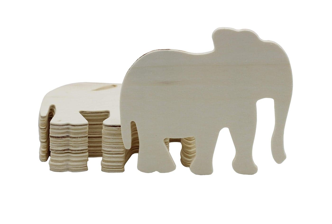 Creative Hobbies 4 Inch Unfinished Wooden Shapes Ready to Paint or Decorate Wood Elephants 12 Pack