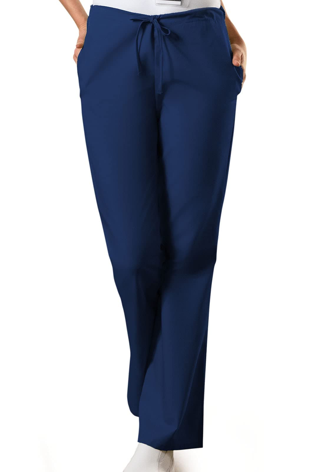 Cherokee Women's Fashionable Flare Leg Drawstring Pant, Navy, Large