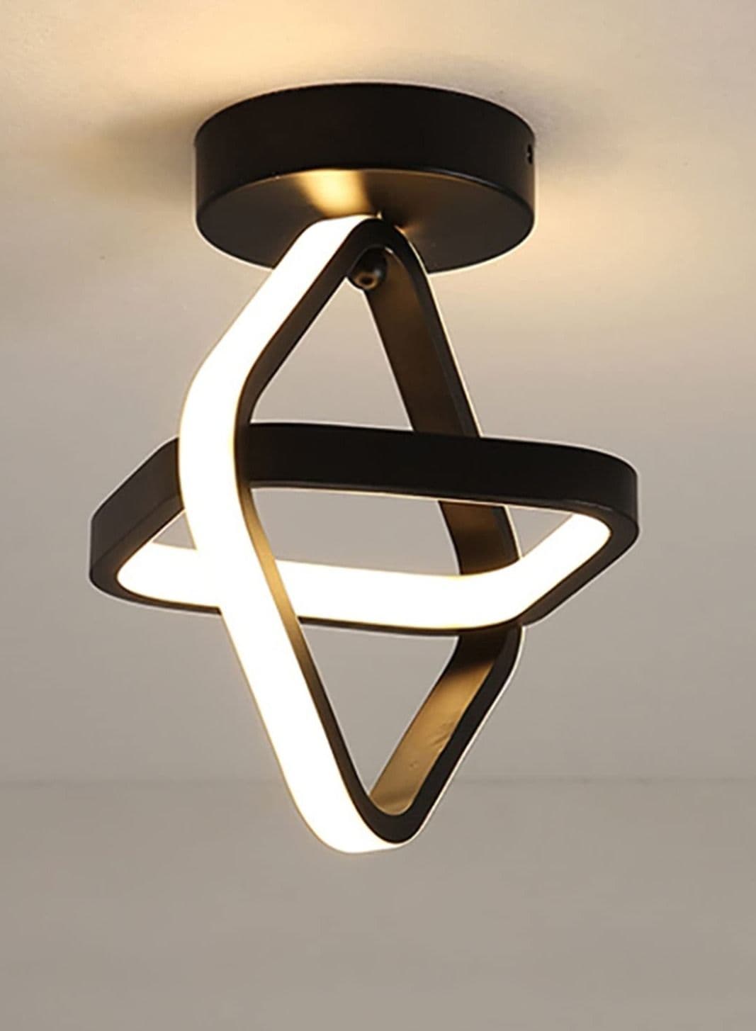 Square Hallway Light, Modern Mini LED Ceiling Light Fixtures, 3 Color Changeable Acrylic Metal Lamp for Living Room Bedroom Kitchen Office Corridor Lights (3000K-6500K)