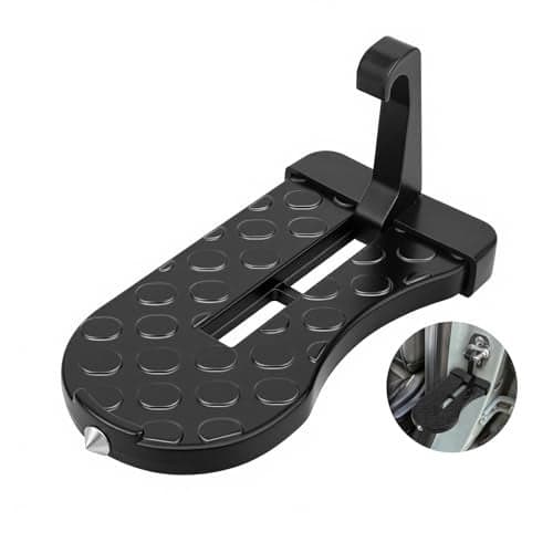 Car Door Step, Aluminum with 400lb Capacity, Anti-Slip Surface, Foldable for Car Roof Access and Roof Racks, Black Step for SUV/Truck