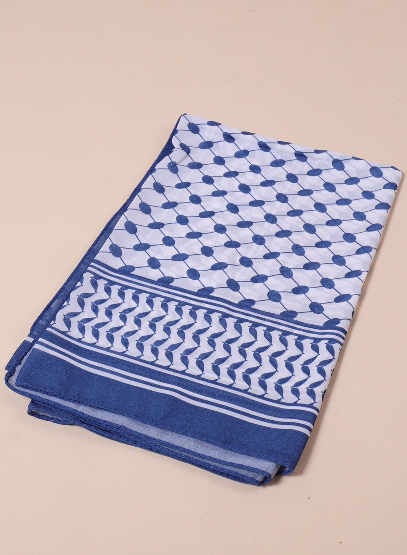 New Arab Headscarf Chiffon Printed Checkered Long Scarf Middle n Lace Shawl Women's Scarf