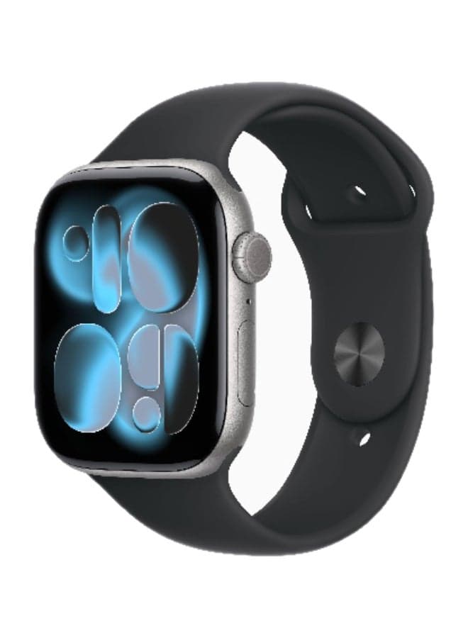 Watch Series 11 GPS 46mm (International Version) Space Grey Aluminium Case With Black Sport Band - S/M