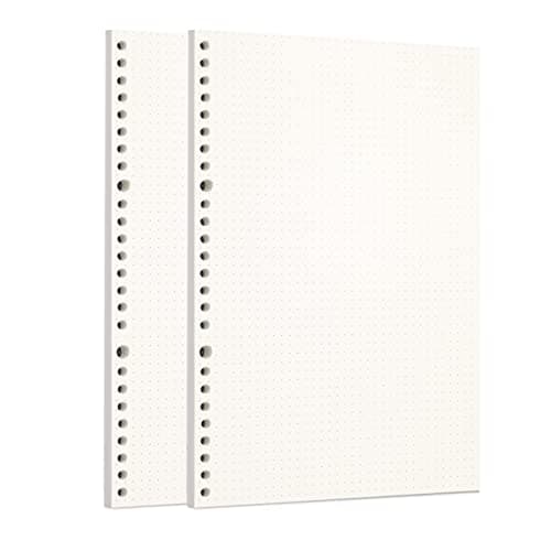 Zelten 2 Pack B5 120 Sheets240 Pages Dotted Loose Leaf Punched Paper Refills Paper for 26 Hole Binder Personal Organizer Diary Notebook Refillable Planner