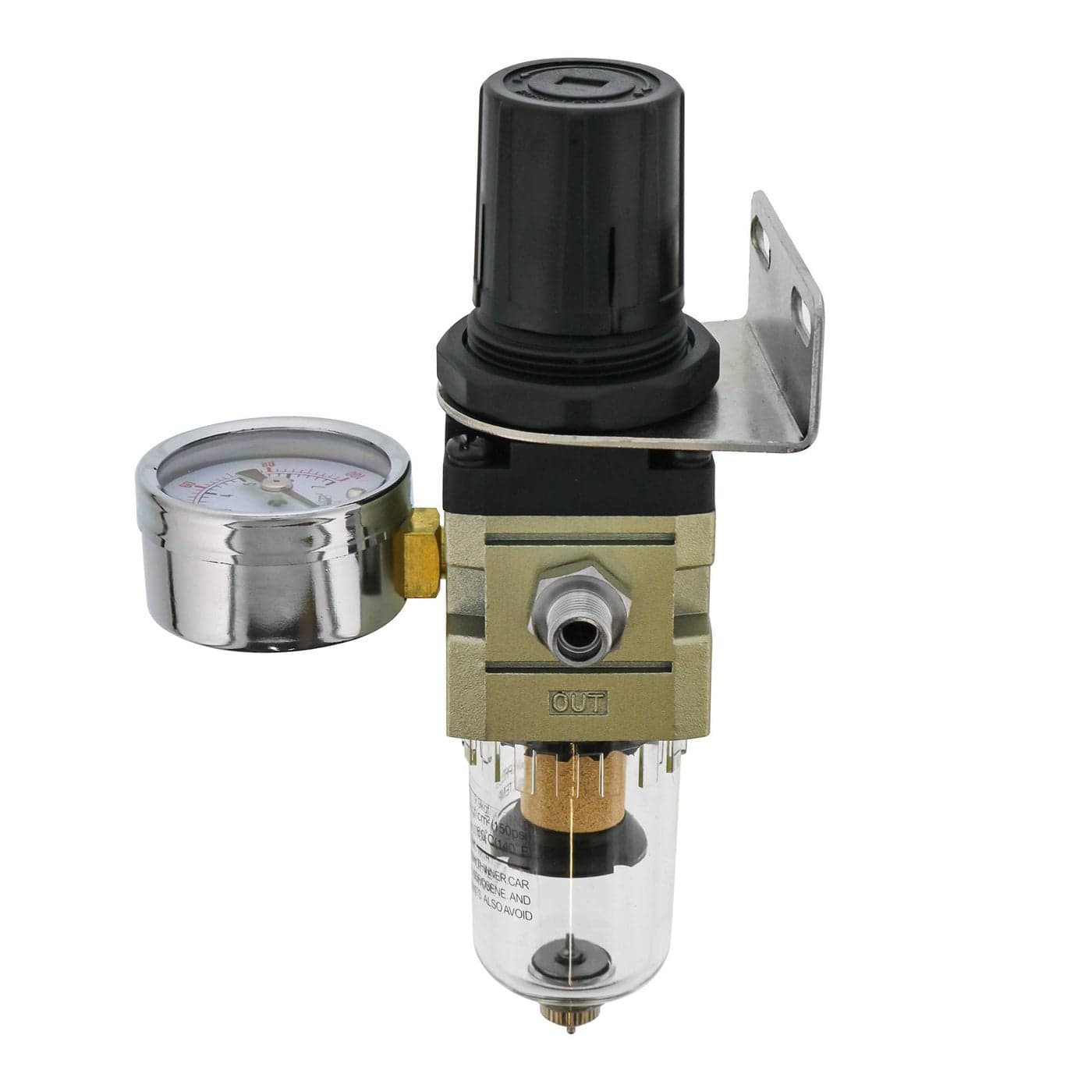 Master Airbrush Heavy Duty Diaphragm Mini Pressure Regulator with Gauge and Water Trap Filter Moisture Trap for Airbrush Air Compressor with Precision Control and Easy Drain Valve