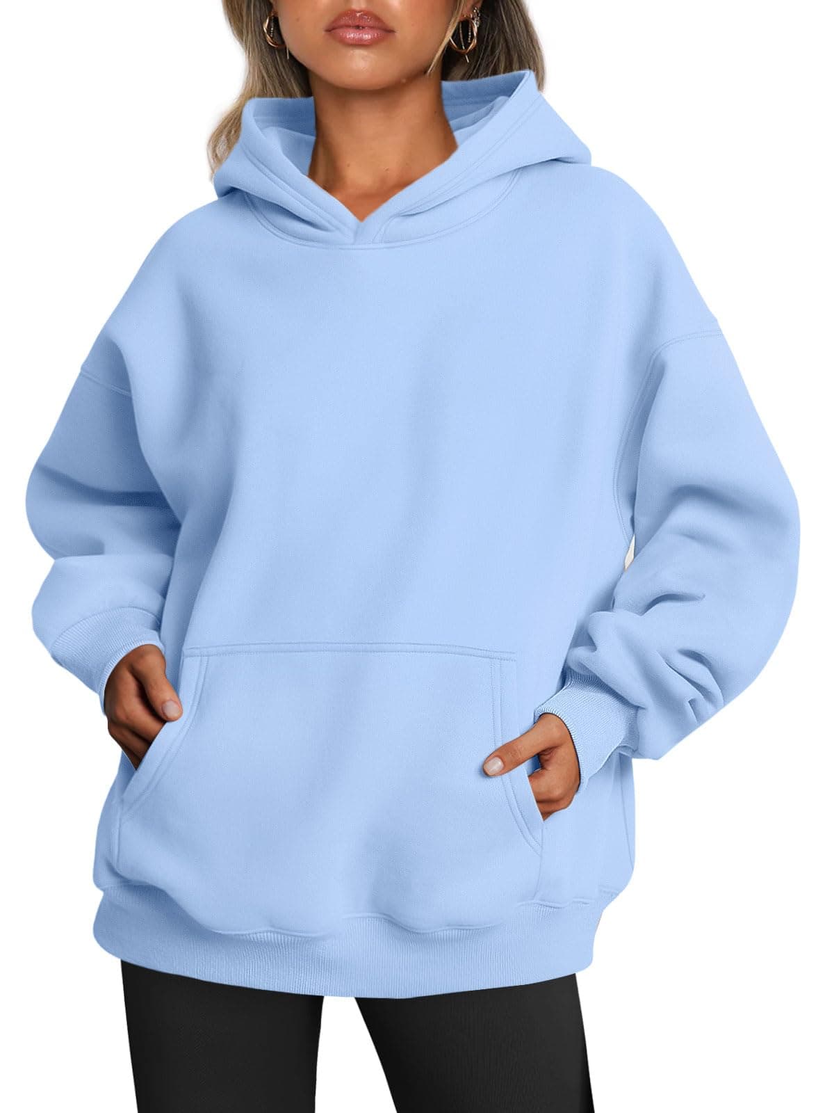 Trendy Queen Womens Oversized Hoodies Fleece Sweatshirts Long Sleeve Sweaters Pullover Fall Outfits Winter Clothes Sky Blue XL