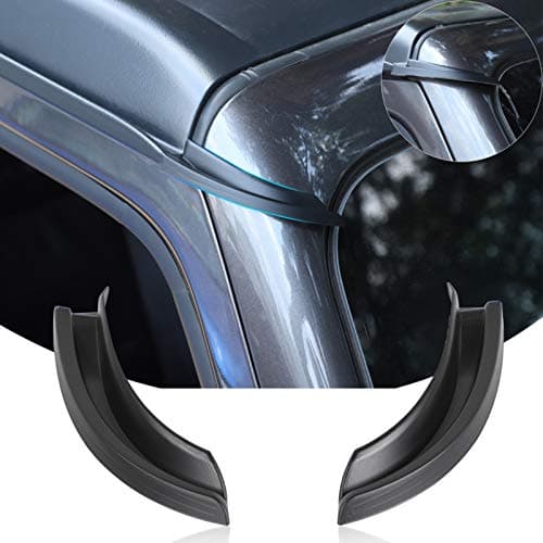 JeCar Hardtop Rain Diverter ABS Drip Rail Extension Rain Gutter Exterior Accessories Compatible with Jeep Wrangler 2018-2023 JL JLU & 2020-2023 Jeep Gladiator JT, 1 Pair