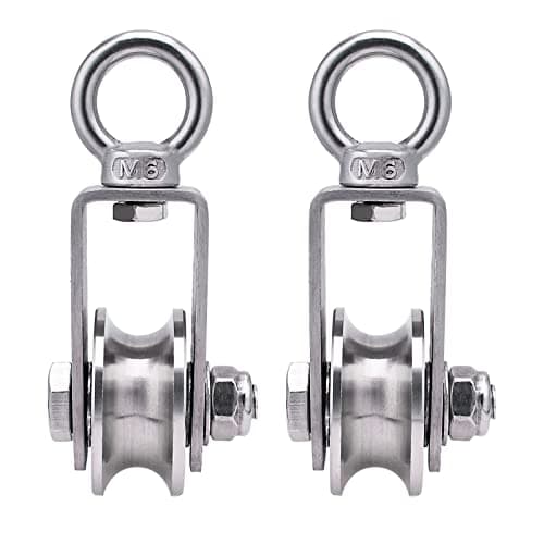 SHINICO Cable Pulley Wheel Stainless Steel, Bearing Inside, Silent and Smooth, Rope Pulley for Pulley System, 2 Pack