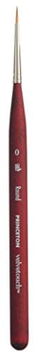 Princeton Velvetouch Mini Round Brush, Synthetic, Short Handle, Size 0, 1 Count