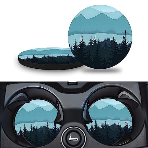 Car Cup Holder Coasters 2 Pack 275 Universal Auto AntiSlip Insert Coaster Rubber Car Coasters Personalized Car Accessories for Women Men Adventure Awaits