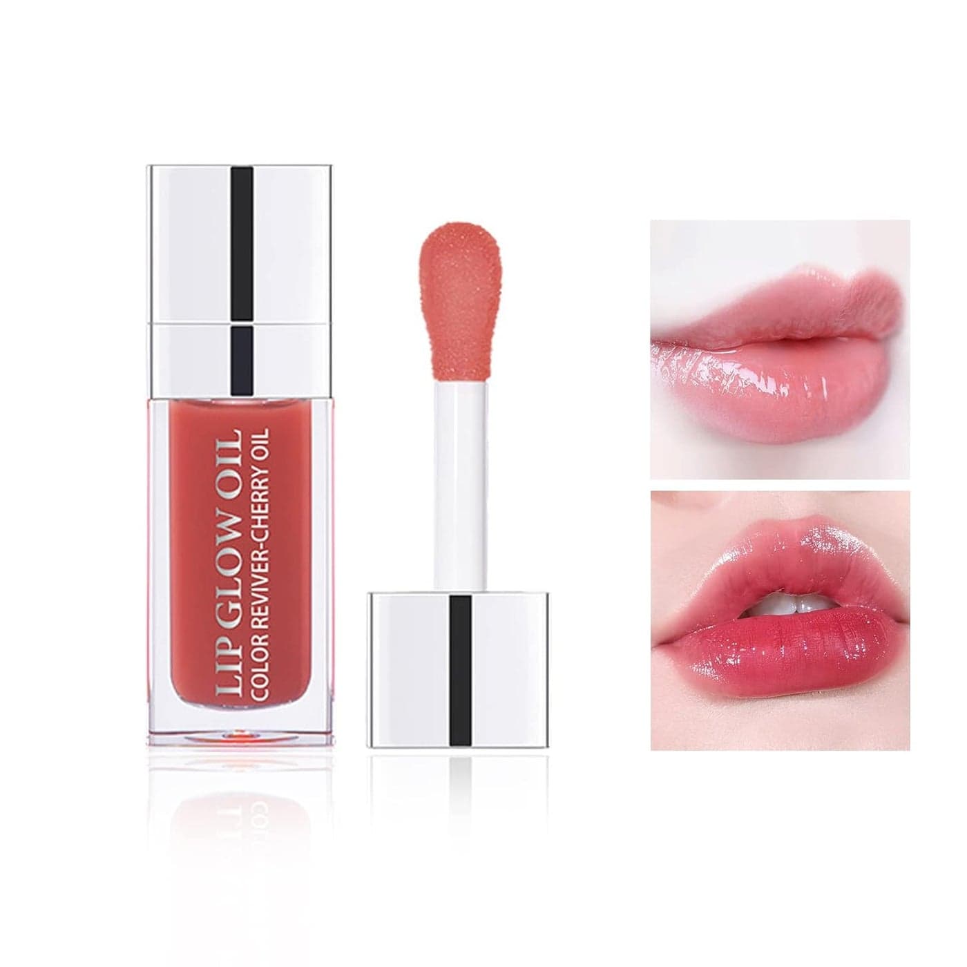 CAHIUYOA Lip Oil Hydrating Tinted Lip Oil Lip GlossLip Glow Oil Lip TintNonsticky Big Brush HeadNourishing Repairing Plumping Lip Oil Lip Gloss Rosewood