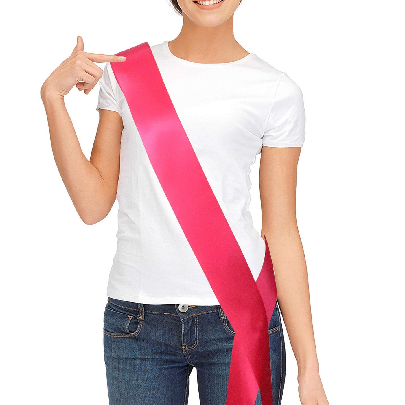 Blank Satin Sash Plain Sash Party Decorations Make Your Own Sash Hot Pink