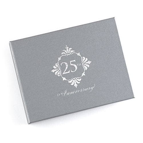 Hortense B. Hewitt Wedding Anniversary Guest Book, 7.5 x 5.75-Inch, Silver 25th Anniversary