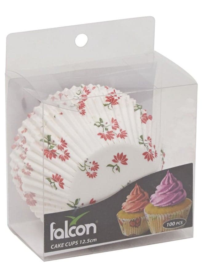 100-Piece Cupcake Liners Set White/Red/Green