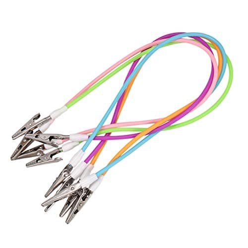 Angzhili 5 Pcs Dental Bib Clips,Silicone Napkin Clip Bib Holders with Colorful Silicone Lanyard and Stainless Steel Clip(Multicolor)