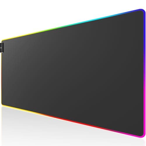 KTRIO RGB Large Gaming Mouse Pad Desk Mat Superior MicroWeave Cloth for Precise Mouse Control NonSlip Rubber Base Stitched Edges WaterResistant for Gamer Office Home 315 x 157 in