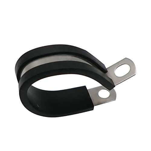 1.25" Cable Clamp Stainless Steel Rubber Cushioned Insulated Metal Clamp, Tube Holder for Tube, Pipe or Wire Cord Installation (12 Pack)