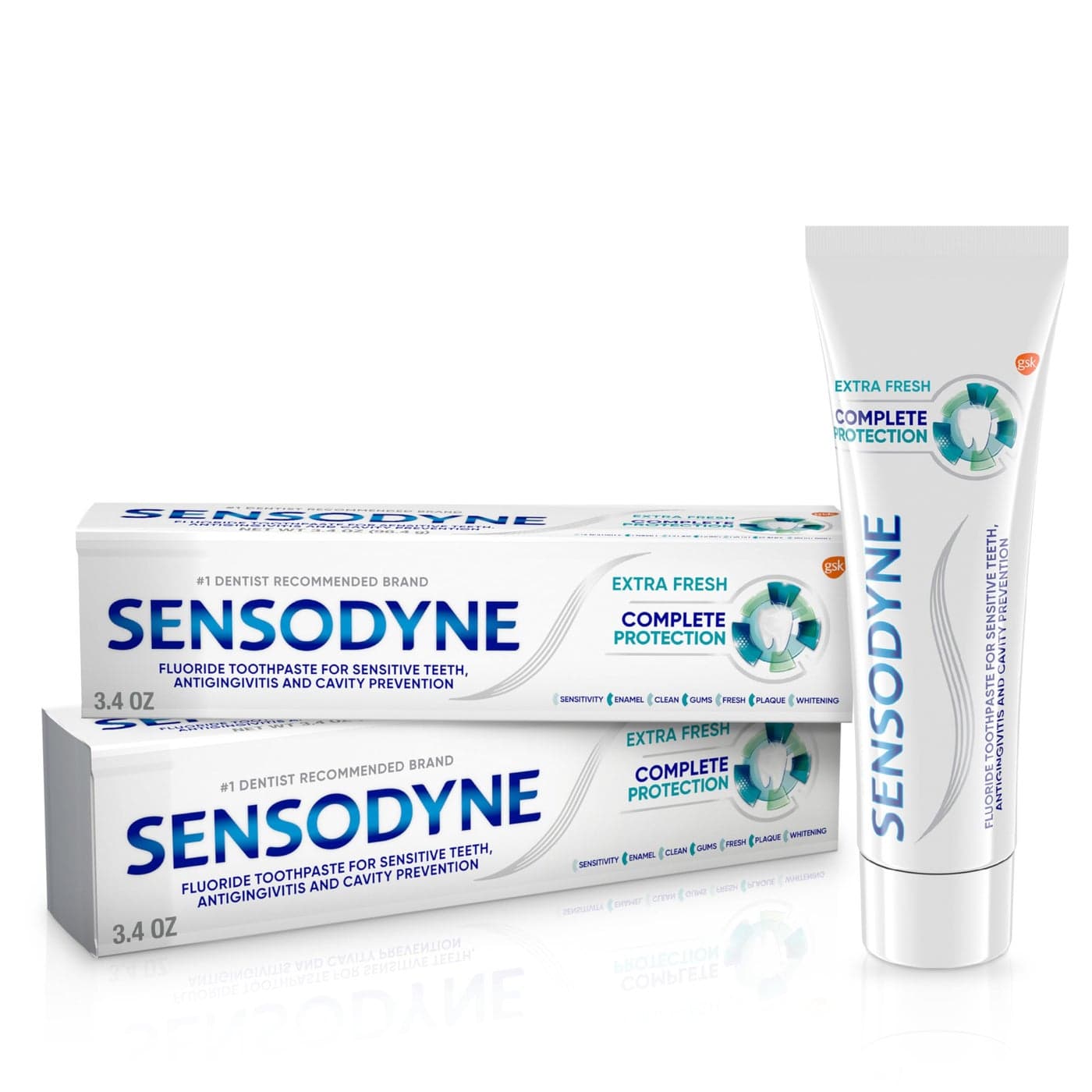 Sensodyne Complete Protection Sensitive Toothpaste For Gingivitis Sensitive Teeth Treatment Extra Fresh 34 Ounces Pack of 2