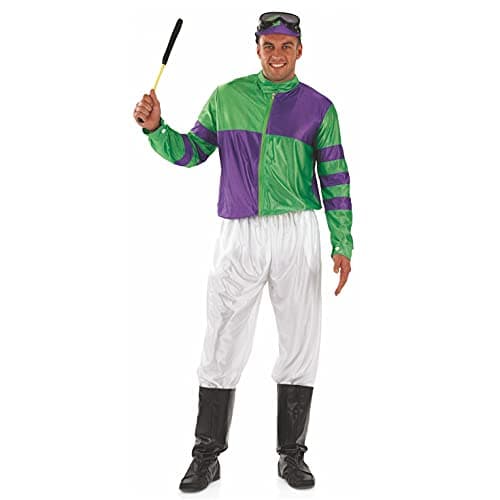 Fun Shack Horse Jockey Costume for Men, Adult Jockey Halloween Outfit, Equestrian Theme Dress-Up, Race Day Attire, Large