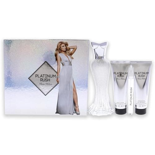 Paris Hilton Platinum Rush Women 4 Pc Gift Set 34 oz EDP Spray 033oz EDP Spray 3oz Body Lotion 3oz Shower Gel