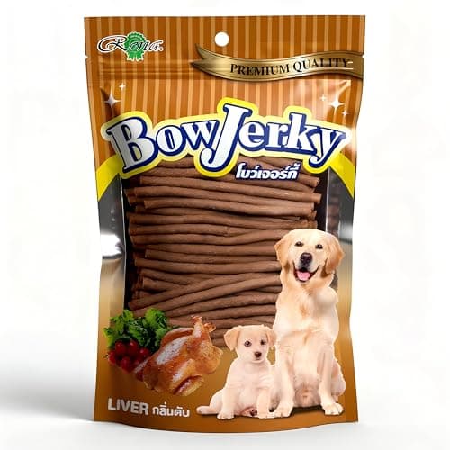 Bow Jerky Chicken Liver Dog Treats 800gm – High Protein Dog Treats for Training & Reward | Soft & Digestible Dog Snacks for Puppies & Adult Dogs | Healthy Jerky Sticks with Natural Ingredients