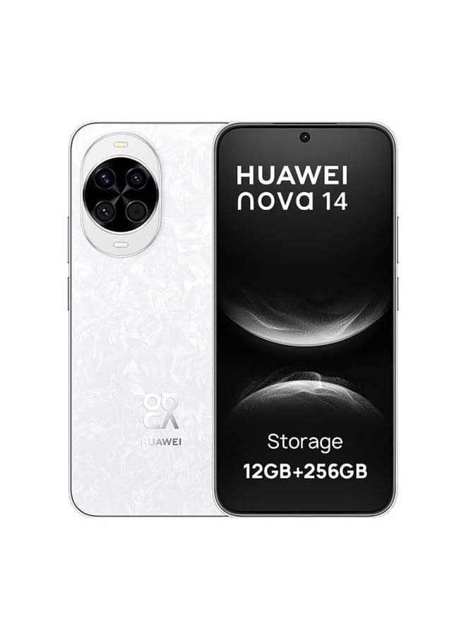 Nova 14 Dual SIM White 12GB RAM 256 GB with 100W HUAWEI SuperCharge Turbo- Middle East Version