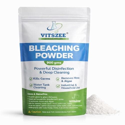 VITSZEE Bleaching Powder 900g | Powerful Disinfectant & Cleaning Agent | Kills 99.9% Germs | Water Tank, Bathroom & Floor Cleaner | Removes Moss & Algae | Industrial & Household Use