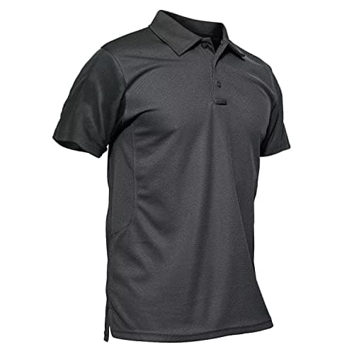 MAGCOMSEN Men's Golf Shirts Short Sleeve Light Shirts Fishing Shirts Pique Tactical Polo Shirts Grey L