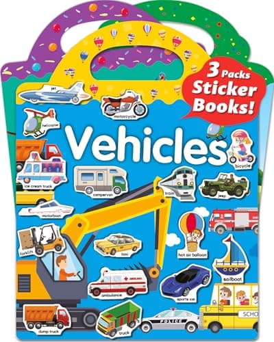 Walenced Reusable Sticker Book for Toddlers Stickers for Kids Toddler Sticker Book Toddler Craft Activities Toddler Travel Toys Ages 3 and Up Boy Girl Birthday Gifts