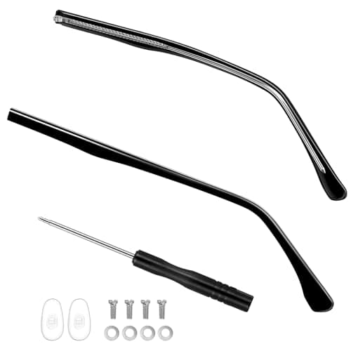 Cabilock 1 Pair Metal Glasses Replacement Arms Glasses Replacement Temple Eyeglasses Arms Legs Eyewear Frame Temple for Adults Kids Black (5.3 inch in Length)