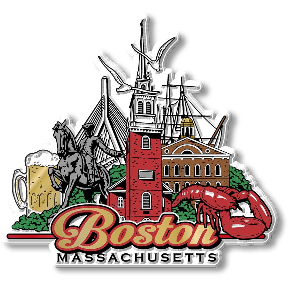 Boston City Magnet by Classic Magnets Collectible Souvenirs Made in The USA 4 x 36