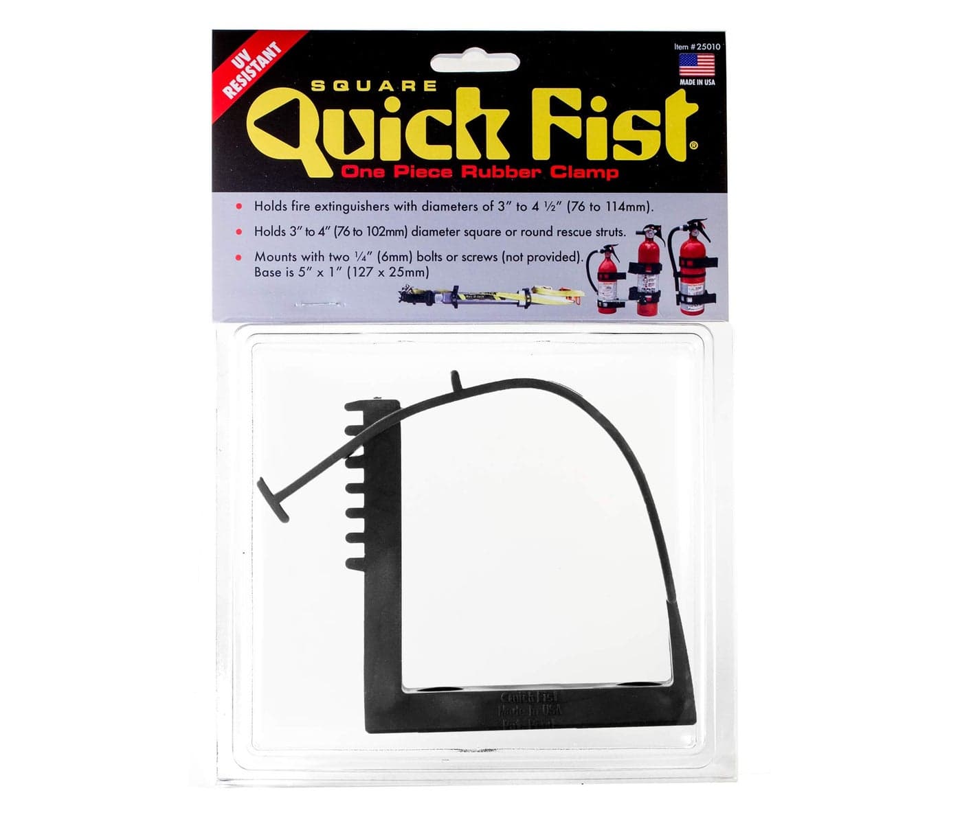 Square Quick Fist Clamp for mounting tools equipment 3 to 45 diameter Black 25010