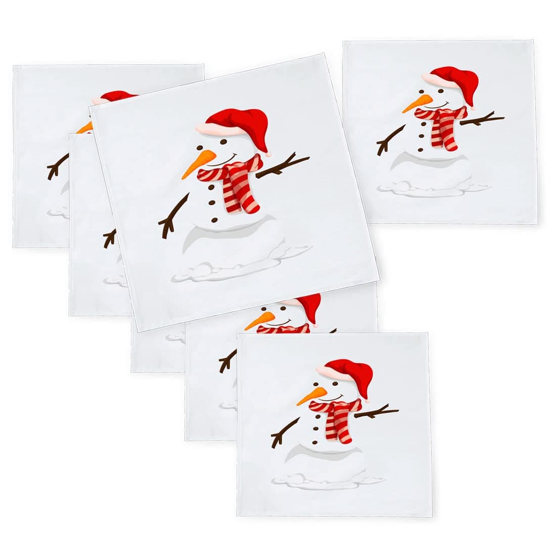 Khakee 6 Pcs Christmas Theme Silk Table Napkins 10x 10 for Xmas Decoration Christmas OrnamentsChristmas Giftxmas21615