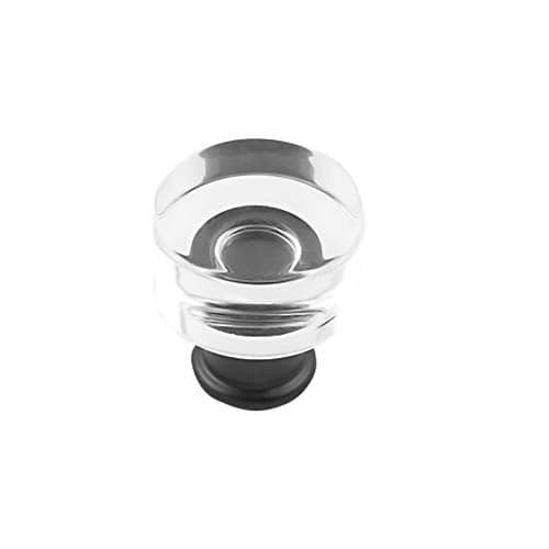 Hickory Hardware 1 Pack Solid Core Kitchen Cabinet Knobs, Luxury Cabinet and Dresser Knobs, Handle Pulls for Doors & Drawers, 1 Inch, Crysacrylic with Matte Black, Midway Collection