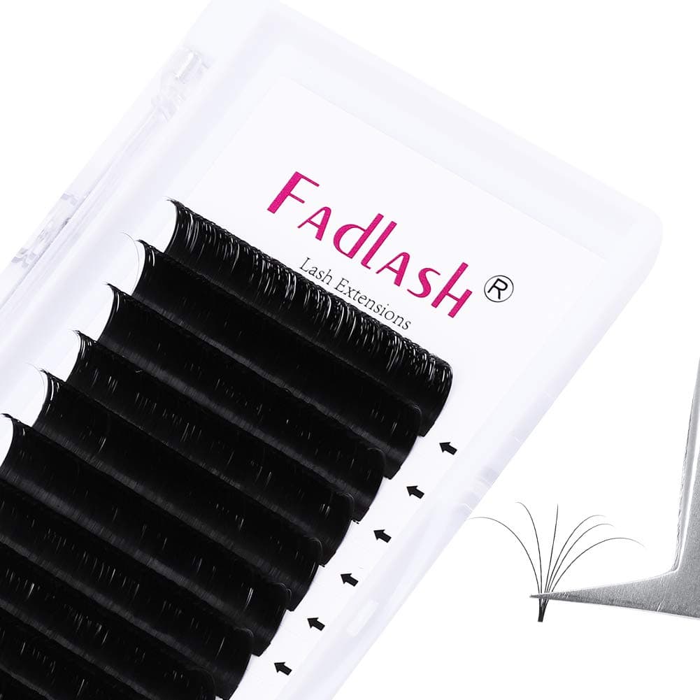 FADLASH Lash Extensions 003mm Mega Volume Eyelash Extensions D Curl 14mm Easy Fan Volume Lashes Self Fanning Eyelash Extensions 003D 14mm