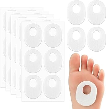 Aster 30 Pack Corn Pads for Bottom of Foot Soft Felt Oval Shape Callus Cushion Adhesive Foot Callus Pads for Men and Women Self Stick Callus Corn Pad to Relief Pain from Calluses Corns Blisters