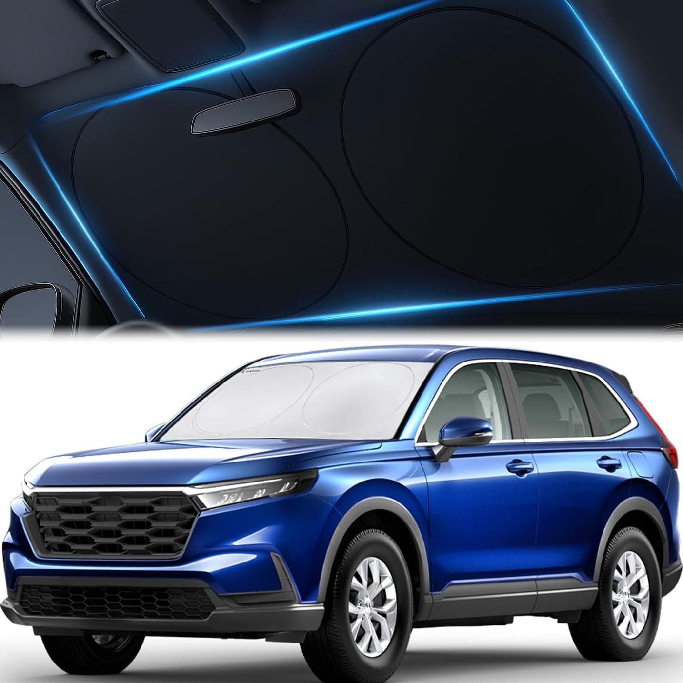 Magnelex Car Windshield Sunshade Innovative NoLightPass Technology for Maximum Protection Foldable Sun Shade Keeps Your Vehicle Cool Fit for Cars Trucks and SUVs Large 63 x 338 in