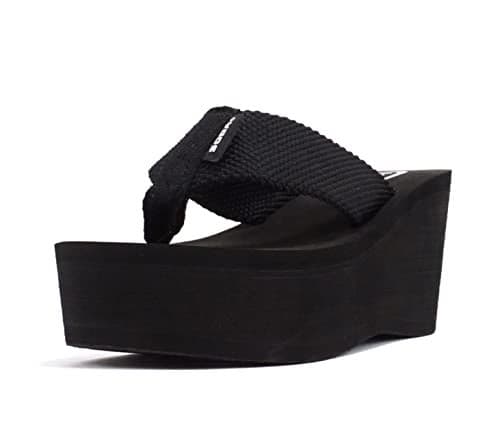 Soda Womens Oxley-S Flip Flop Sandals,Black Pu,9