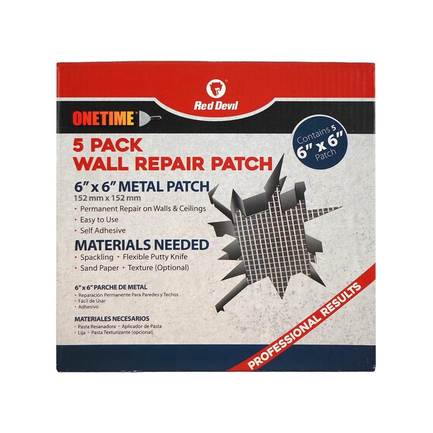 Red Devil 1212 6 x 6 ONETIME Wall Repair Patch 5 Pack