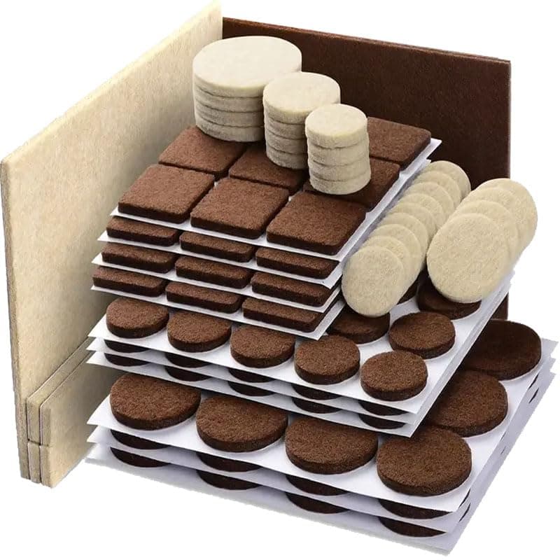 DIY Crafts Furniture Leg Pad Wheel Set,Wool Felt Cotton Mounted for Furniture Leg Pad Accessories, Furniture Leg Pad Kit for Furniture Leg Pad 1"inch - 6"inch Mix Combo Pack Furniture Slider (200)