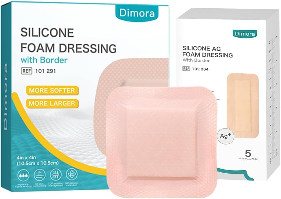 Dimora Silicone Foam Dressing Silver Ag 4x 8 Ultra Soft Silicone Foam Dressing 4x4