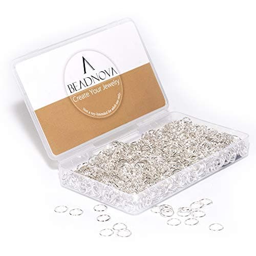 BEADNOVA 10mm Jump Rings Silver Jewelry Jump Rings for Jewelry Making Acessories Findings for Keychains (900Pcs)